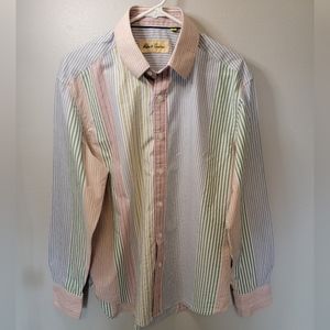 Robert Graham Size Large Striped Shirt